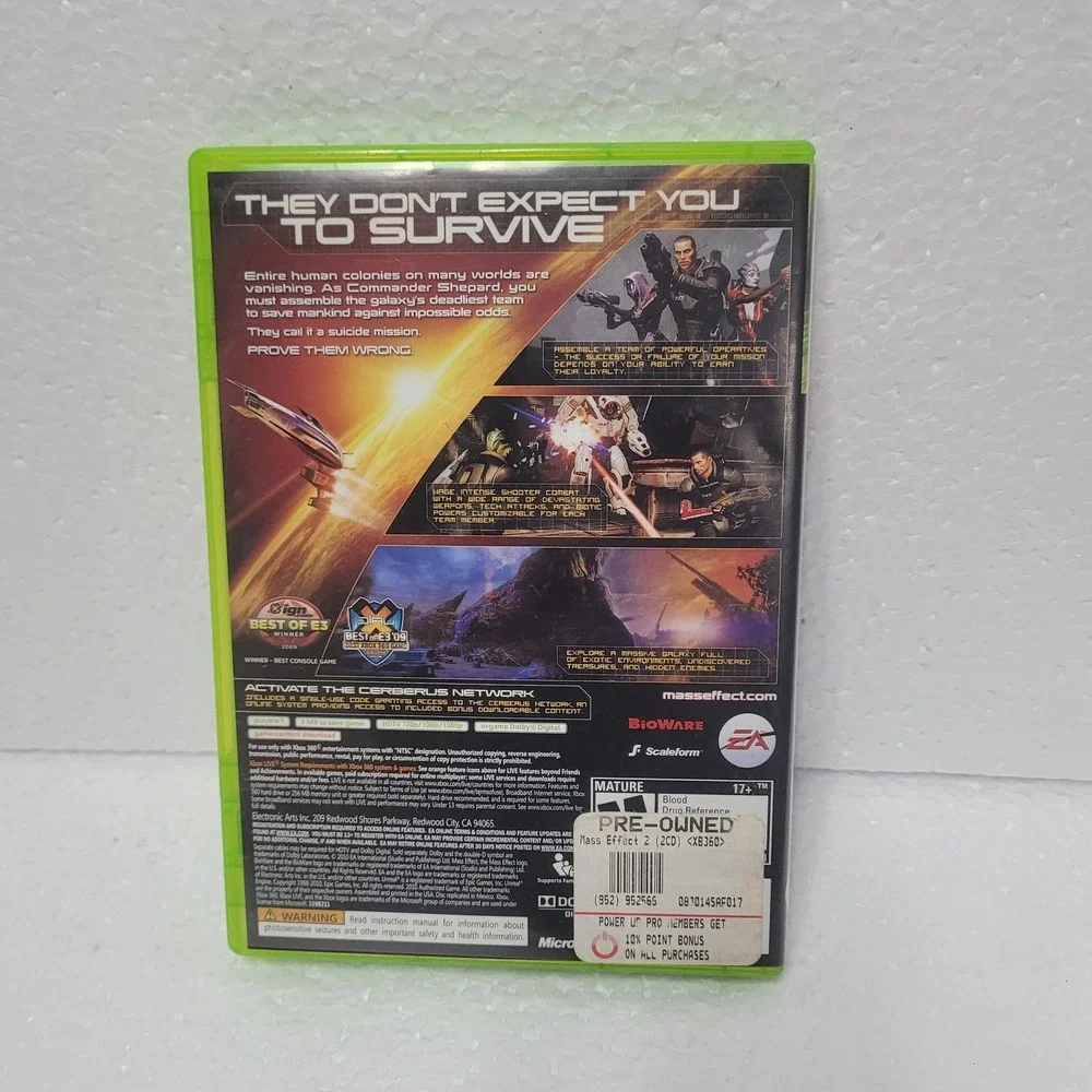 Mass Effect 2 Xbox 360 CIB Complete Tested & Working